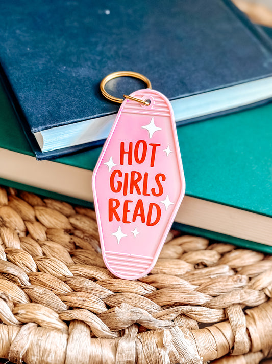 Hot Girls Read • Retro Motel Keychain