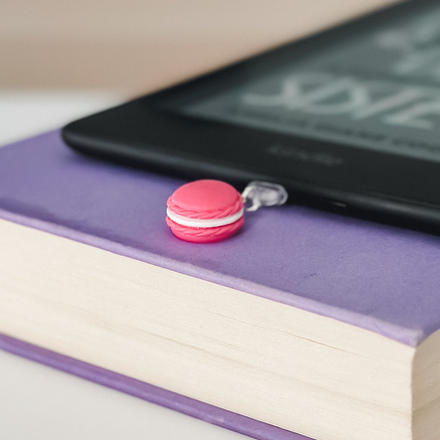 Pink Macaron Charm • Kindle Charm, Dust Plug