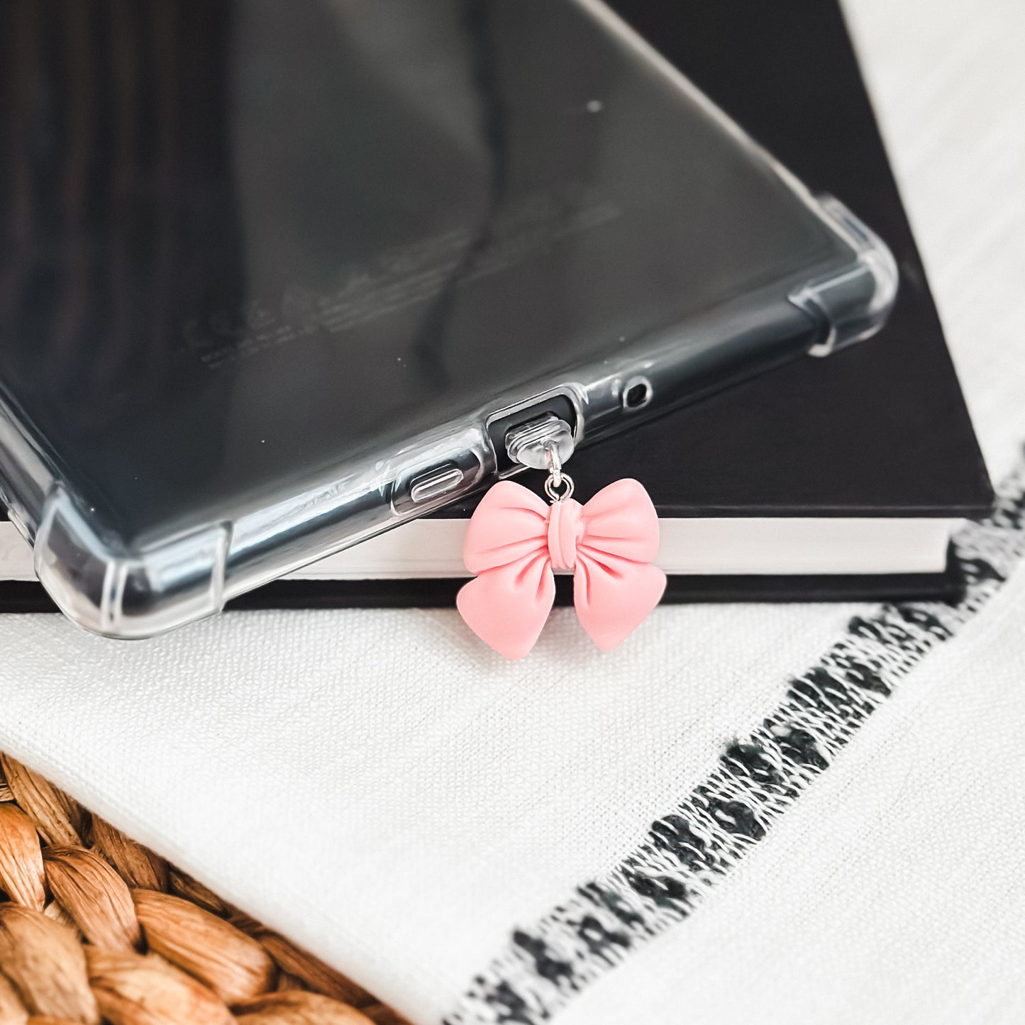 Pink Bow Charm • Kindle Charm, Dust Plug